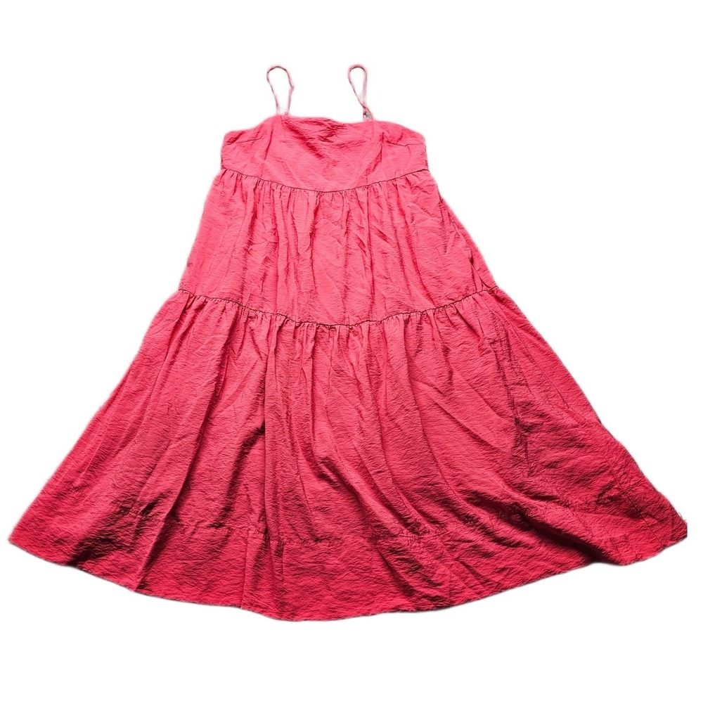 Abercrombie & Fitch Tiered Maxi Dress Womens MP Pink Lined Adjustable Straps